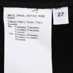 Pre Owned Marina Rinaldi Black Crepe Embellished Dress L