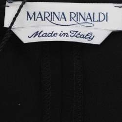 Pre Owned Marina Rinaldi Black Crepe Embellished Dress L