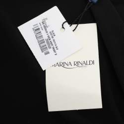 Pre Owned Marina Rinaldi Black Crepe Embellished Dress L