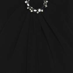 Pre Owned Marina Rinaldi Black Crepe Embellished Dress L