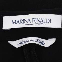 Pre Owned Marina Rinaldi Black Crepe Wide Leg Trousers L
