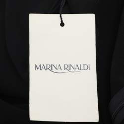 Pre Owned Marina Rinaldi Black Crepe Wide Leg Trousers L