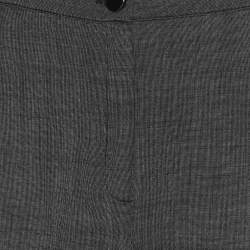 Pre Owned Marina Rinaldi Grey Fleece Wool Trousers L