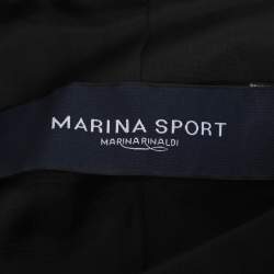 Pre Owned Marina Sport by Marina Rinaldi Black Fleece Wool Blazer L