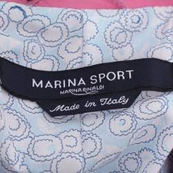 Pre Owned Marina Sport by Marina Rinaldi Pink Leather Breasted Blazer L