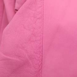 Pre Owned Marina Sport by Marina Rinaldi Pink Leather Breasted Blazer L