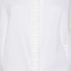 مملوكة مسبقًا قميص بأكمام طويلة مارينا سبورت من مارينا رينالدي بقطن مخلوط بتفاصيل أوريغامي أبيض مقاس كبير