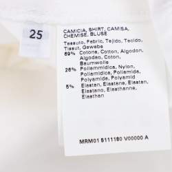 مملوكة مسبقًا قميص بأكمام طويلة مارينا سبورت من مارينا رينالدي بقطن مخلوط بتفاصيل أوريغامي أبيض مقاس كبير