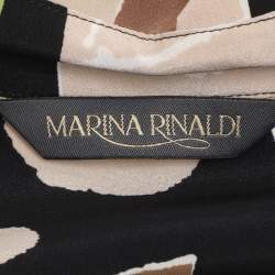 Pre Owned Marina Rinaldi Multicolor Printed Silk Shirt L