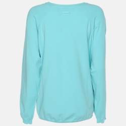 Pre Owned Marina Sport by Marina Rinaldi Sky Blue Knit Full Sleeve Sweater L