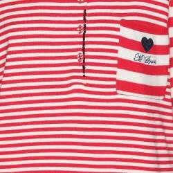 Pre Owned Marina Sport by Marina Rinaldi Red/White Striped Knit Polo T-Shirt XL