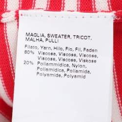 Pre Owned Marina Sport by Marina Rinaldi Red/White Striped Knit Polo T-Shirt XL