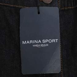 Pre Owned بنطلون جينز مارينا رينالدي أزرق دينم واسع الساق مقاس كبير