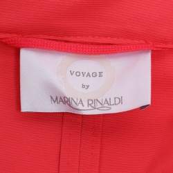 Pre Owned معطف مطري جبر الدين باللون الأحمر المرجاني بواسطة مارينا رينالدي مقاس كبير