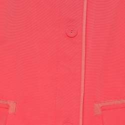 Pre Owned معطف مطري جبر الدين باللون الأحمر المرجاني بواسطة مارينا رينالدي مقاس كبير