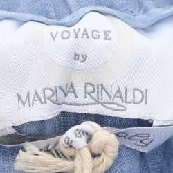 Pre Owned Voyage by Marina Rinaldi Blue Linen Trousers L