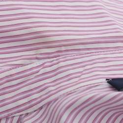 Pre Owned Marina Sport by Marina Rinaldi Pink/White Stipe Long Sleeve Shirt L