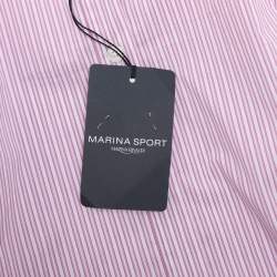 Pre Owned Marina Sport by Marina Rinaldi Pink/White Stipe Long Sleeve Shirt L