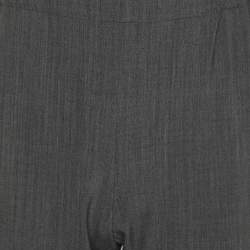 Pre Owned بنطلون مارينا رينالدي صوف رمادي داكن مزيج مقاس كبير (لارج)