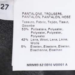 Pre Owned بنطلون مارينا رينالدي صوف رمادي داكن مزيج مقاس كبير (لارج)