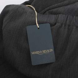 Pre Owned بنطلون مارينا رينالدي صوف رمادي داكن مزيج مقاس كبير (لارج)