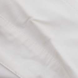 Pre Owned Marina Sport by Marina Rinaldi White Stretch Cotton Pleated Front Long Sleeve Shirt L