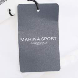 Pre Owned Marina Sport by Marina Rinaldi White Stretch Cotton Pleated Front Long Sleeve Shirt L
