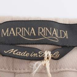 Pre Owned Marina Rinaldi Beige Crepe Trousers L
