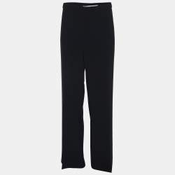 Pre Owned Marina Rinaldi Navy Blue Crepe Trousers L