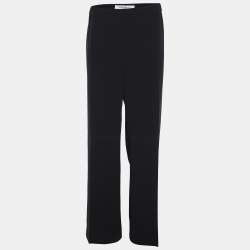 Pre Owned Marina Rinaldi Navy Blue Crepe Trousers L