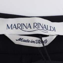 Pre Owned Marina Rinaldi Navy Blue Crepe Trousers L