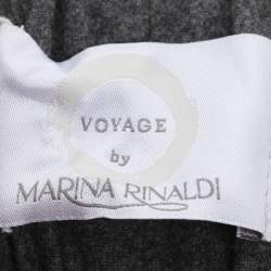 Pre Owned Voyage by Marina Rinaldi Grey Wool Blend Trousers L
