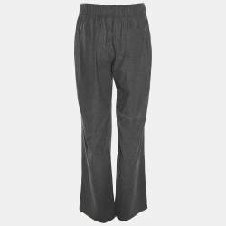 Pre Owned Voyage by Marina Rinaldi Grey Wool Blend Trousers L
