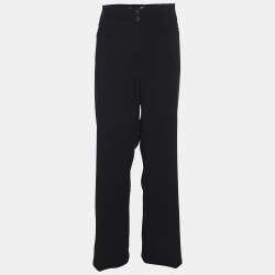 Pre Owned Voyage by Marina Rinaldi Navy Blue Nylon Trousers L