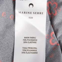 Marine Serre Black Printed Jersey Long Sleeve Jumpsuit M