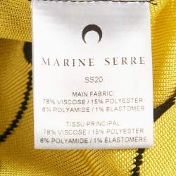 Pre Owned Marine Serre White Line Black Monogram Jacquard Stretch Knit Jumpsuit S