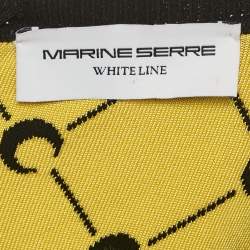 Pre Owned Marine Serre White Line Black Monogram Jacquard Stretch Knit Jumpsuit S