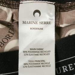 Pre Owned Marine Serre Brown Moon Print Jersey Stirrup Leggings S