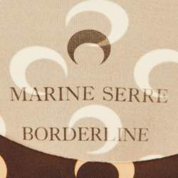 Pre Owned Marine Serre Brown All Over Moon Jersey Fitted Top S