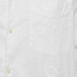 Pre Owned قميص مارين سير وايت لاين أبيض قطن مزين  بدانتيل مطرز مقاس صغير (سمول)