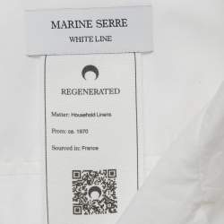 Pre Owned قميص مارين سير وايت لاين أبيض قطن مزين بدانتيل مطرز مقاس صغير (سمول)