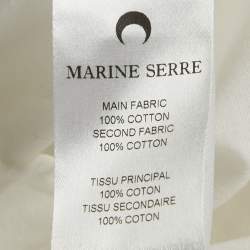 Pre Owned قميص مارين سير وايت لاين أبيض قطن مزين بدانتيل مطرز مقاس صغير (سمول)