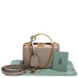 Pre Owned Mark Cross Beige Patent Leather Mini Grace Box Bag