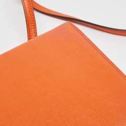 Mark Cross Orange Leather Small Grace Box Bag