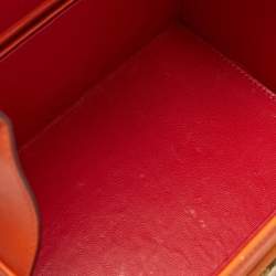 Mark Cross Orange Leather Small Grace Box Bag