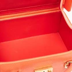Mark Cross Orange Leather Grace Box Bag