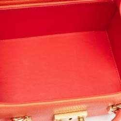 Mark Cross Orange Leather Grace Box Bag