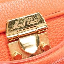 Mark Cross Orange Leather Grace Box Bag