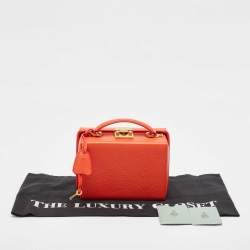 Mark Cross Orange Leather Grace Box Bag