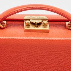 Mark Cross Orange Leather Grace Box Bag